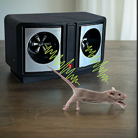 Прилад для відлякування автономний позбутися гризунів, захист від щурів і мишей DualSonic