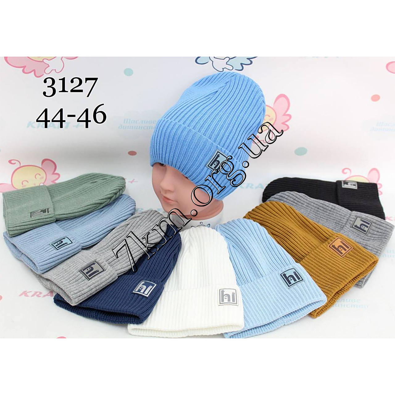 Шапка дитяча Оптом для хлопчиків 44-46 рр. "hi" 3127, фото 1