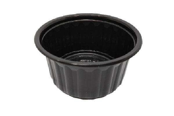 Одноразова Супниця D - 115/350 мл чорна ребриста упаковка 750 шт, фото 1