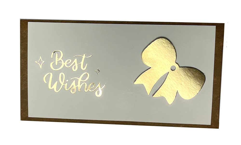 Конверт для грошей ручної роботи "Best Wishes" золото