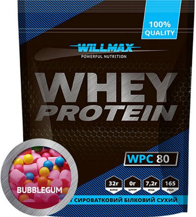 Сиворотковий протеїн Willmax Whey Protein 80 920 г Жуйка, фото 1