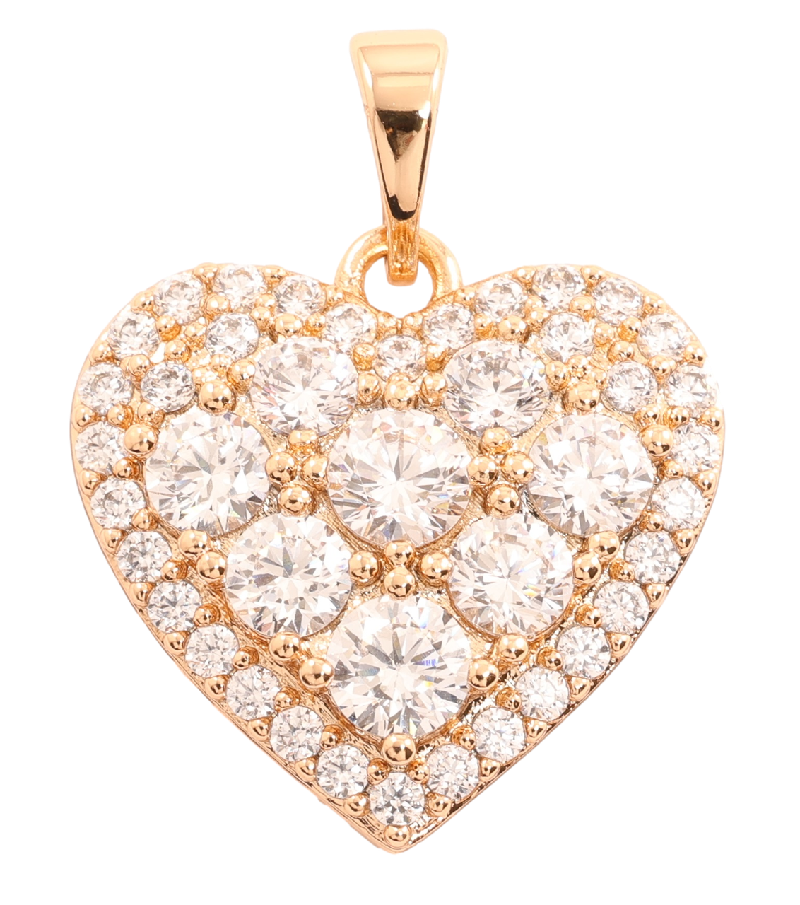 Кулон Xuping Позолота 18K «Сердечко з інкрустацією цирконієм» для ланцюжка до 5мм