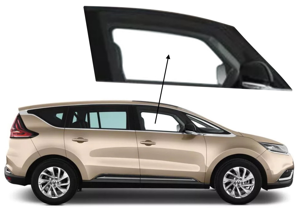 Бічне скло Renault Espace 2015-2023 передніх дверей праве, фото 1