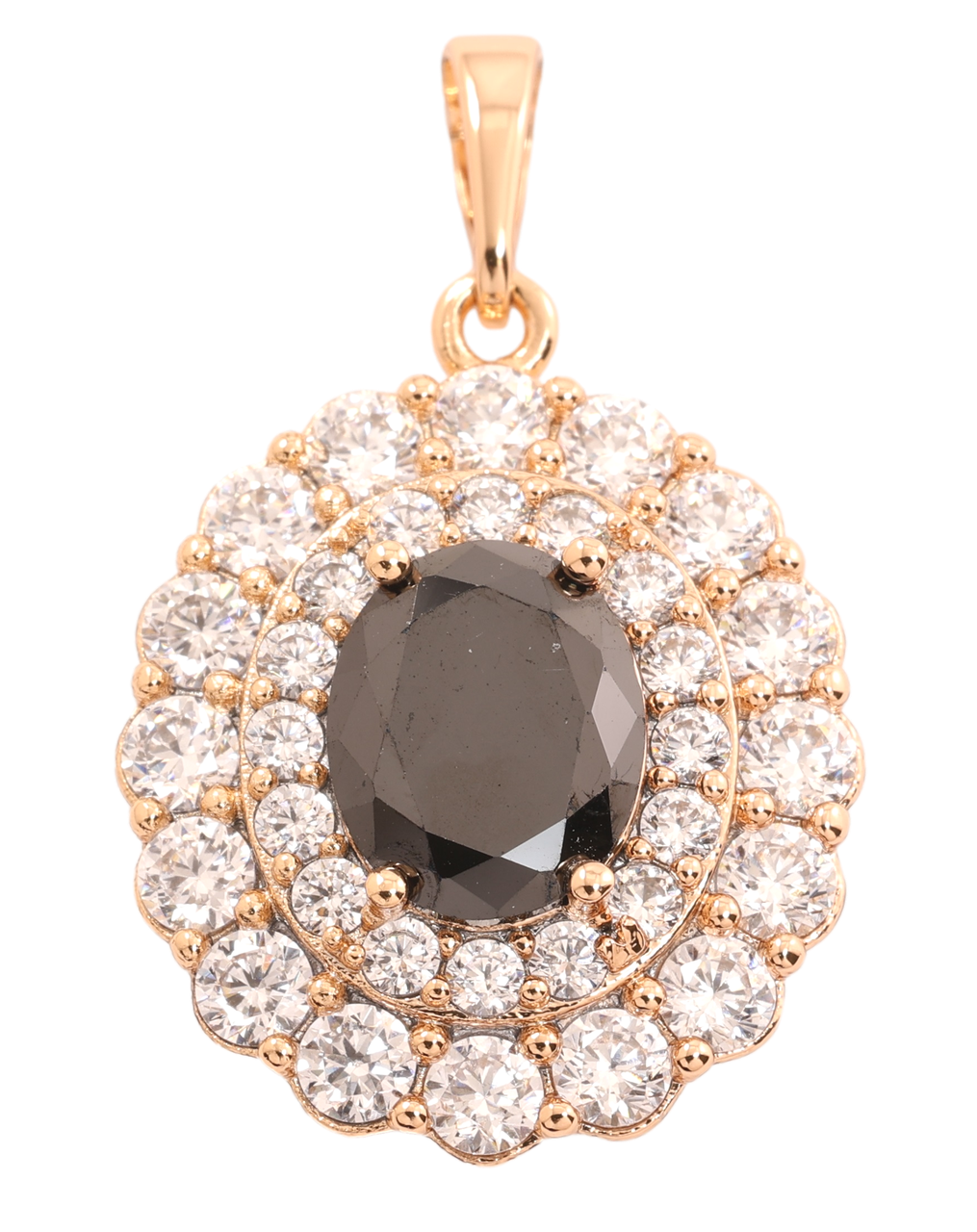 Кулон Xuping Позолота 18K «Інкрустація цирконієм з чорним фіанітом» для ланцюжка до 6мм