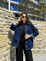 Джинсова сорочка жіноча стандартних розмірів, фото 2