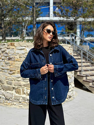 Джинсова сорочка жіноча стандартних розмірів, фото 1