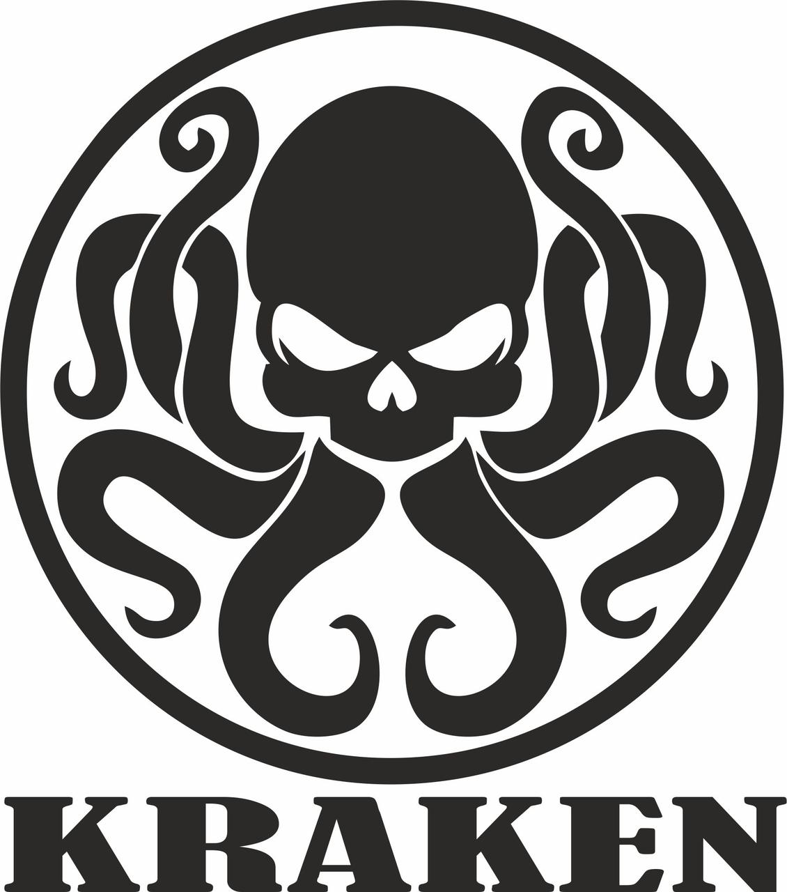 Наклейка вінілова на автомобіль KRAKEN  Кракен 15х17 см.