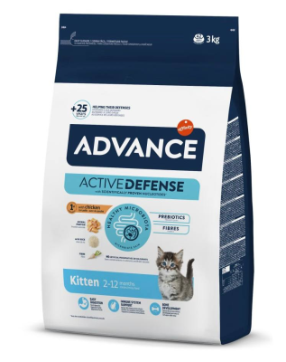 Сухий корм для кошенят Advance (Едванс) Kitten з куркою та рисом 3 кг
