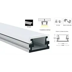 Комплект LEDBOX S профіль накладний алюм. LP-SL302 + розсіювач матовий 15223