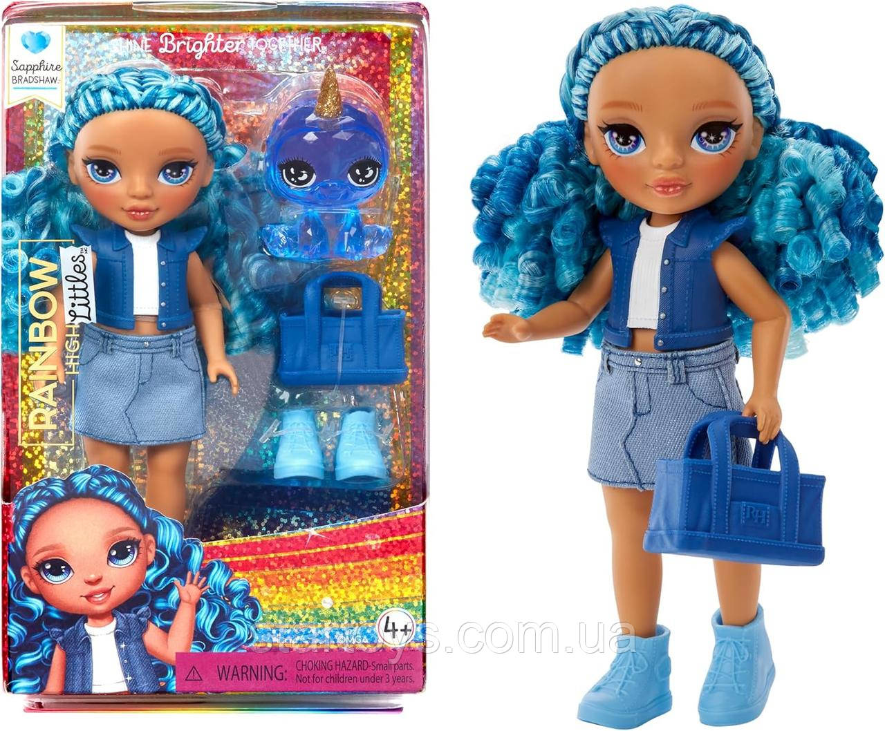 Рейнбоу Хай серія Міні Сапфір 13,97см Rainbow High Littles Sapphire Bradshaw Blue 531197-EUC