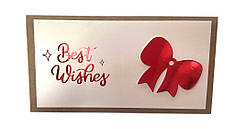 Конверт для грошей ручної роботи "Best Wishes" червоний