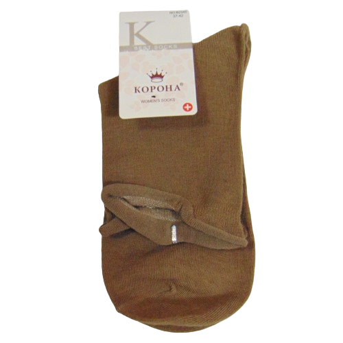 Медичні шкарпетки без гумки Корона 2345 37-42 кавові, фото 1