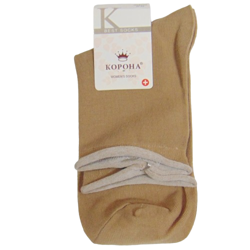 Медичні шкарпетки без гумки Корона 2345 37-42 бежеві, фото 1