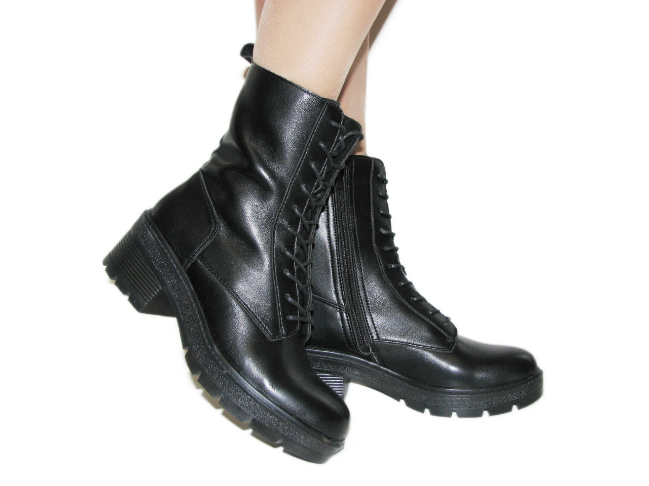 Підліткові чорні черевики берці 37 38, фото 1