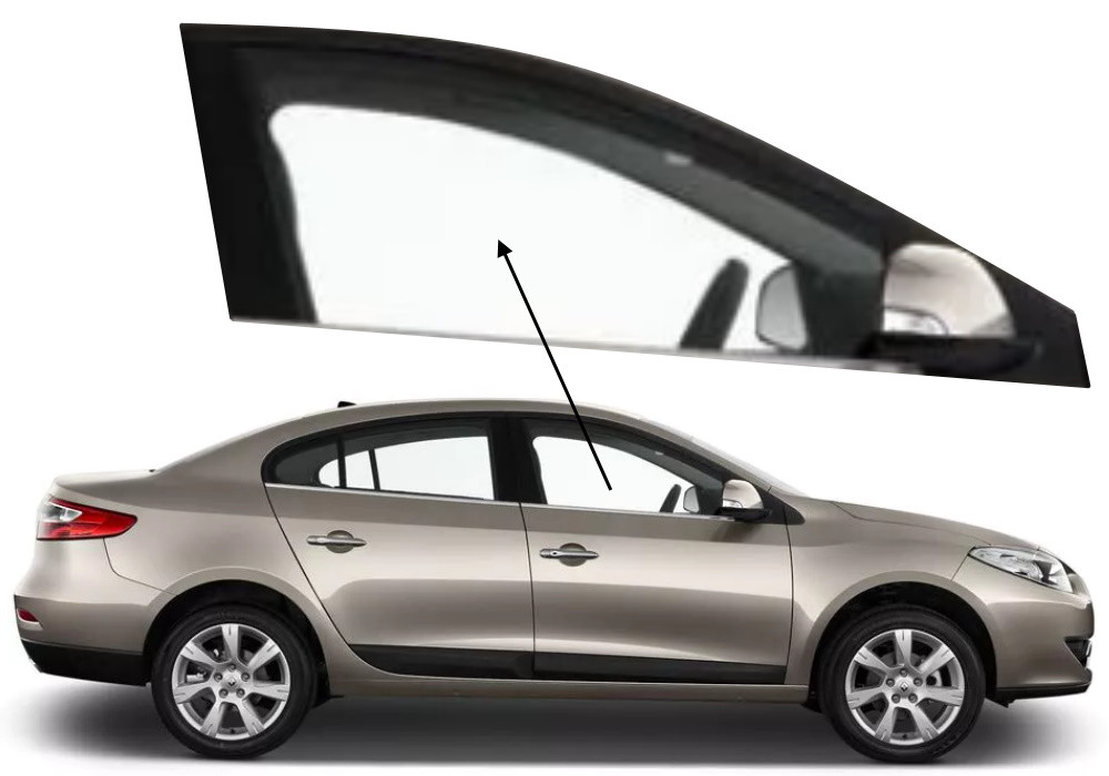 Бічне скло Renault Fluence 2010-2020 передніх дверей праве, фото 1
