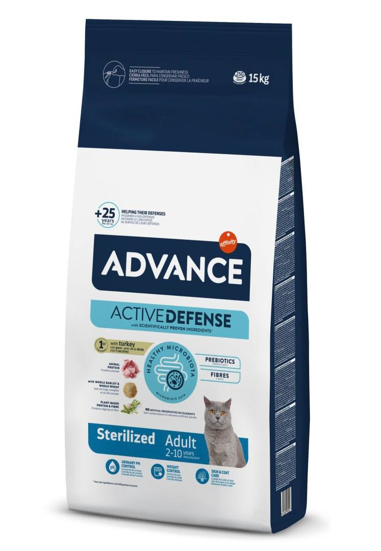 Сухий корм для стерилізованих кішок Advance (Едванс) Sterilized Adult з індичкою 15 кг