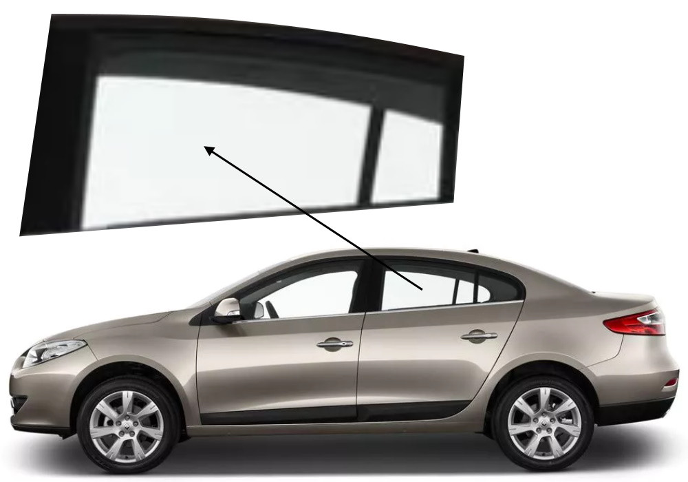 Бічне скло Renault Fluence 2010-2020 задніх дверей ліве, фото 1