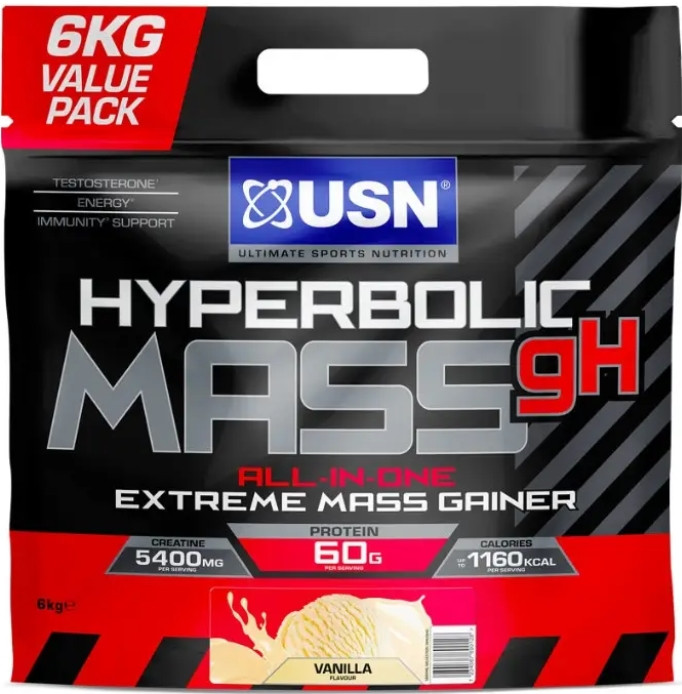 Гейнери для набору м'язової маси USN Hyperbolic Mass 6 kg ваніль