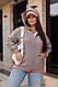 Жіноча модна демісезонна куртка вельветовий бомбер стильна сорочка в клітинку вовна великі розміри батал, фото 7