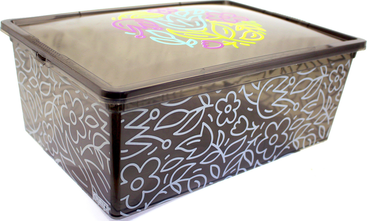 Коробка-бокс-пластик. "Qutu Light Box" Flouresent grey з кришкою 5л №70971