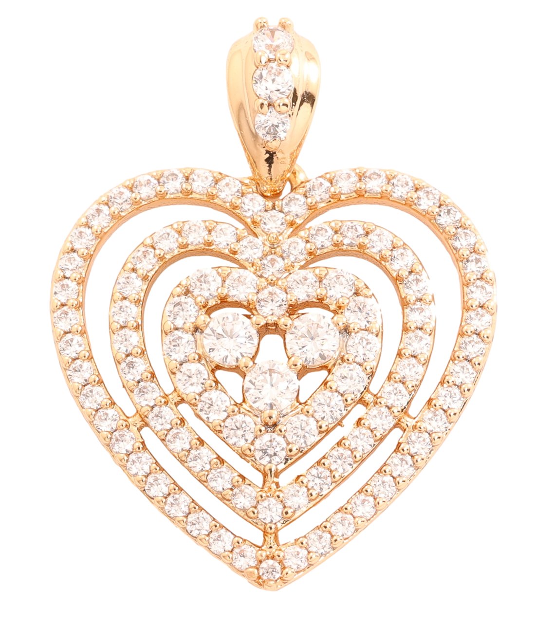 Кулон Xuping Позолота 18K «Серце з інкрустацією цирконієм» для ланцюжка до 4мм