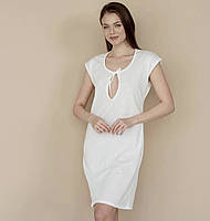 Сорочка з вирізом на грудях на зав'язках бавовняна сорочка на роді в родзал для вагітних для годування