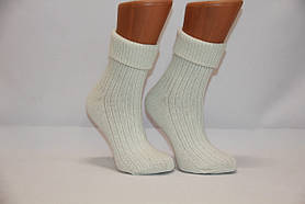 Жіночі шкарпетки вовняні з закотом Кардшелер кремовий