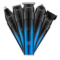 Тример для окантовки та стрижки бороди Hatteker Gradient Blue Kit 5 in 1 (HT-622), фото 4