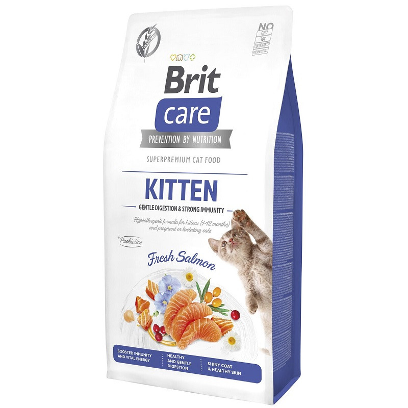 Корм для кошенят Брит Brit Care Cat Grain Free Kitten Gentle Digestion & Strong Immunity лосось 2 кг, фото 1