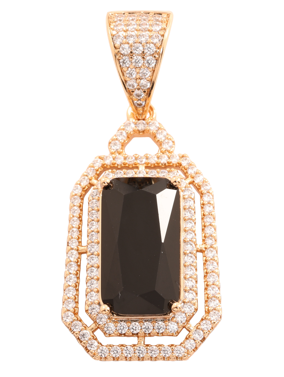 Кулон Xuping Позолота 18K «Інкрустація цирконієм з чорним фіанітом» для ланцюжка до 8мм