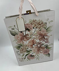 Пакет подарунковий паперовий "Композиція пастель" 12 шт/уп, ціна за 1 уп.  (Розмір 33 * 45 * 10)