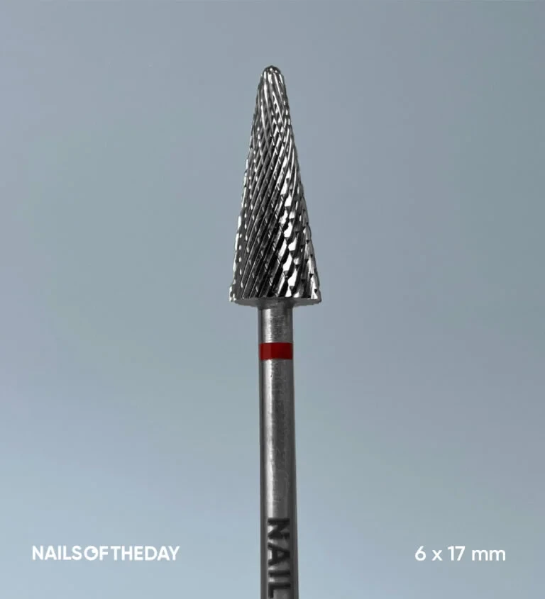 Фреза - конус твердосплавна червона Nailsoftheday, 6*17 мм., фото 1