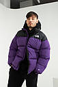 Пуховик The North Face зимовий чоловічий чорний з фіолетовим розмір S, M, L, фото 5