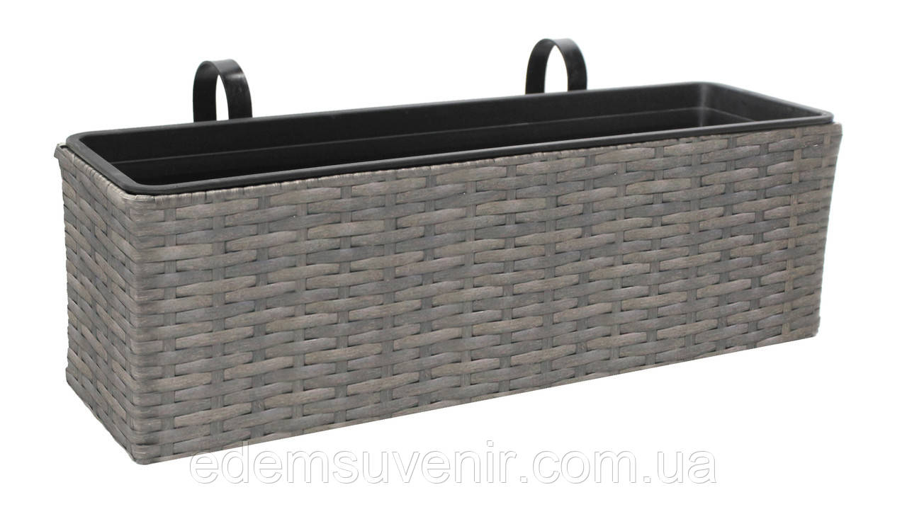Кашпо зі штучного ротанга Engard балконне 60x18x18 см
