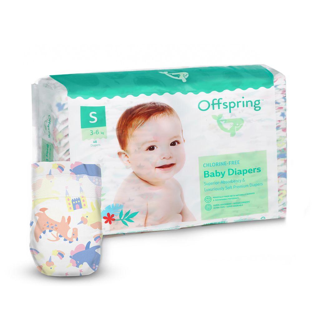 Підгузки Offspring FairyTale, розмір 2 (S), 3-6 кг, 48 шт., фото 1