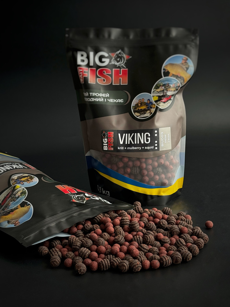 Бойл варений "Viking" (Krill - Mulberry - Squid), мікс міні бойлів 10 - 14 мм