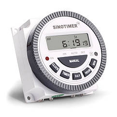 Таймер тижневий Sinotimer TM619-2, програмований, 16 А, 200-250 V, 60х60х30 мм