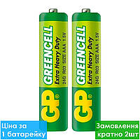 Батарейка сольова GP 24G-S2 Greencell AAA R3 мініпальчикова (трей)