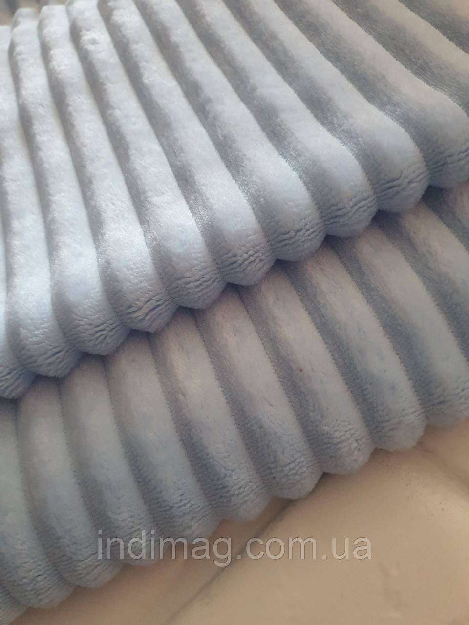 Плюш Minky Stripes 270 г/м2 блакитний, фото 1