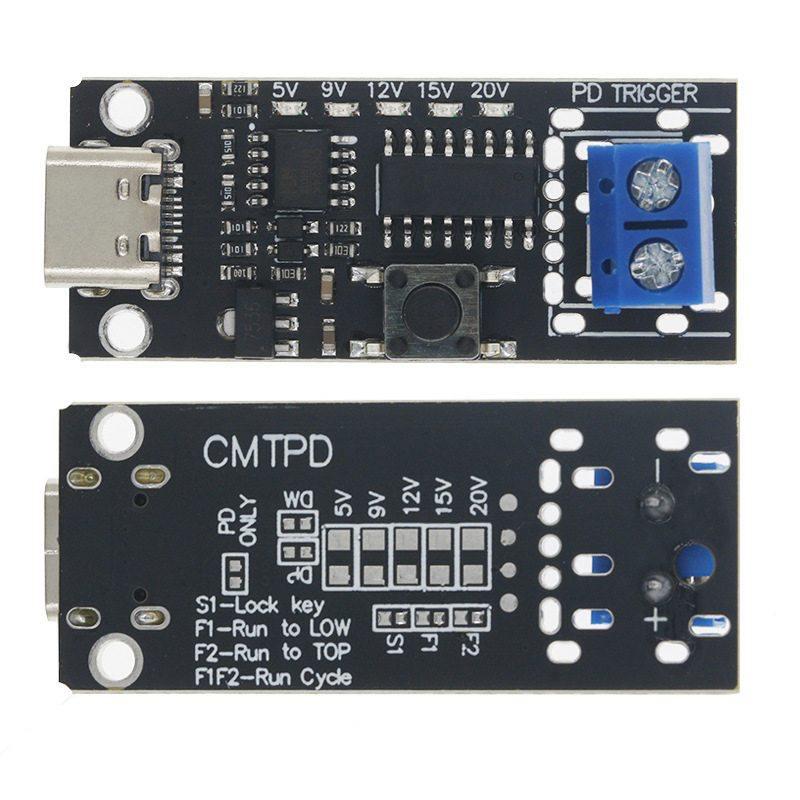 Модуль швидкої зарядки, тригер PD, Type-C + клеми, 5/9/12/20В, 100Вт, 5А, PD3.0, PD2.0, QC, FCP, AFC