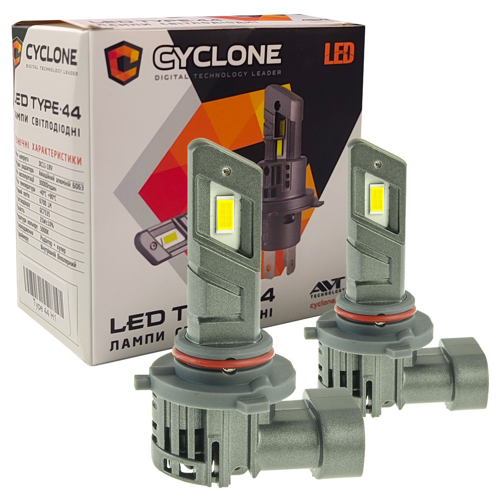 Лампа світлодіодна для фар CYCLONE LED HB3 5000K 6700LM TYPE 44 2 шт комплект, фото 1