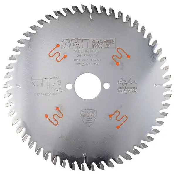 Пиляльний диск для розкрою ДСП, HPL панелей D-190 мм; d — 30 мм; Z-54 (СМТ, Італія)