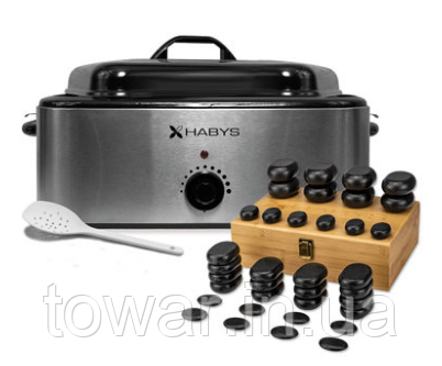 Базальтові камені для масажу 36 шт. з нагрівачем Habys 6 л