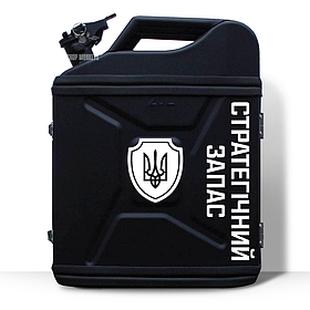 Канистра подарочный набор бар 20л с посудой «Стратегический запас» 22 предмета  Чорний