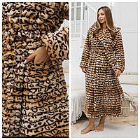 Халат махровий довгий Леопар Шарпея