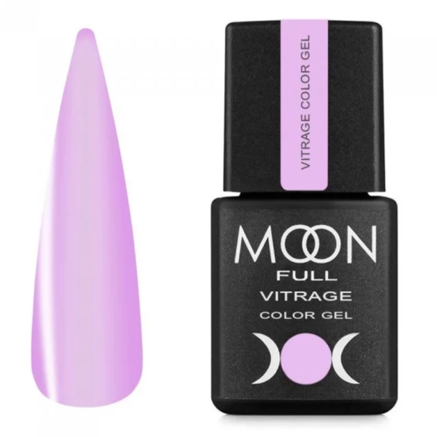 Гель-лак Moon Full Vitrage Color Gel No02, 8 мл, фіолетовий прозорий