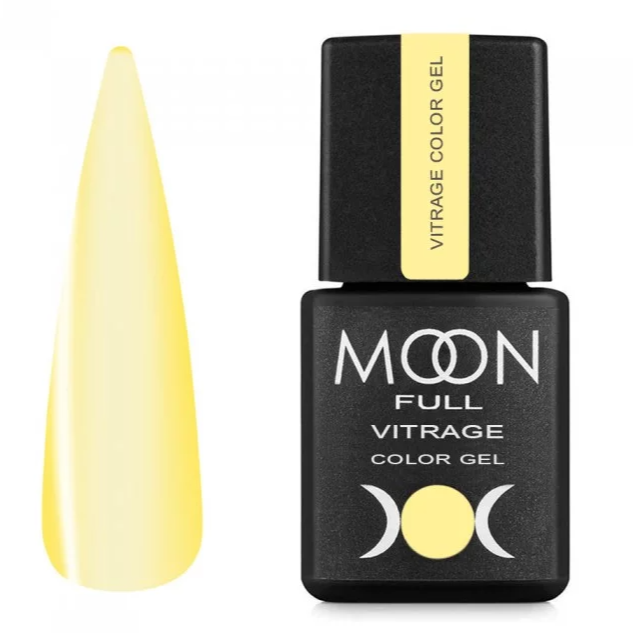 Гель-лак Moon Full Vitrage Color Gel No08, 8 мл, жовтий прозорий