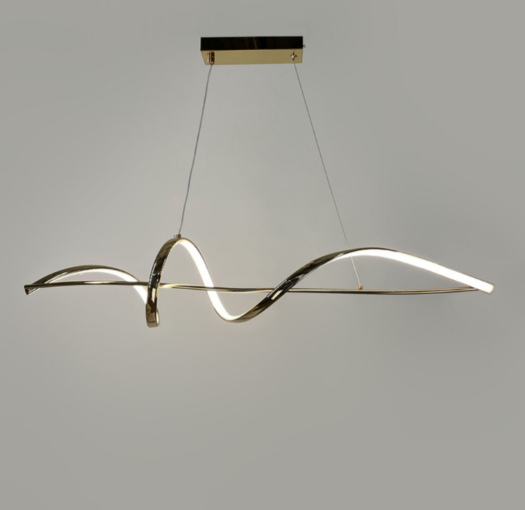 Хвилеподібна люстра у золотому корпусі 100 см H 26L-1000 GD, фото 1
