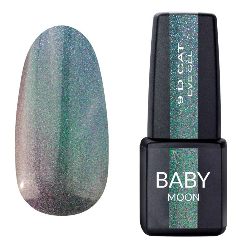 Гель-лак Baby Moon 9D Cat Eye Gel, NoCE03, 6 мл, фіолетово-блакитний із шимером