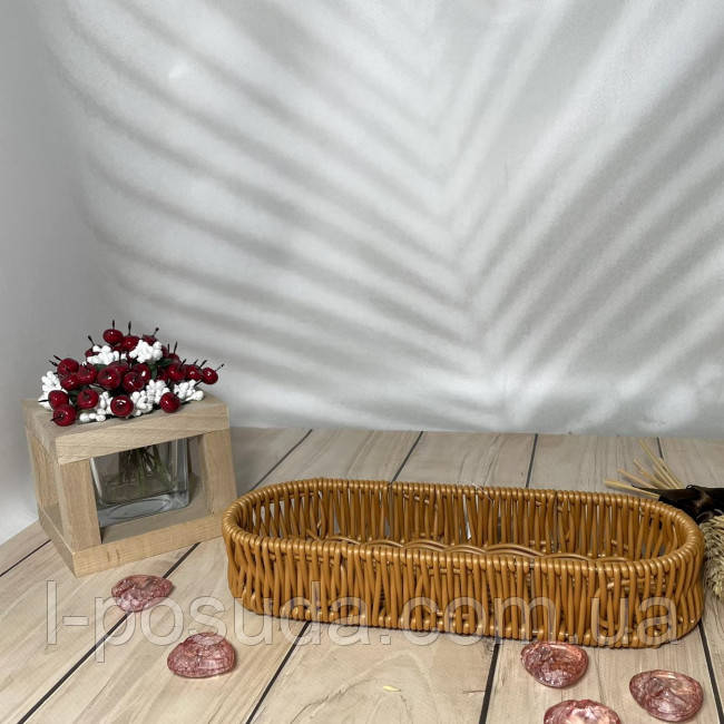 Плетений органайзер для сервірування та зберігання 24*9*4см пластик, фото 1